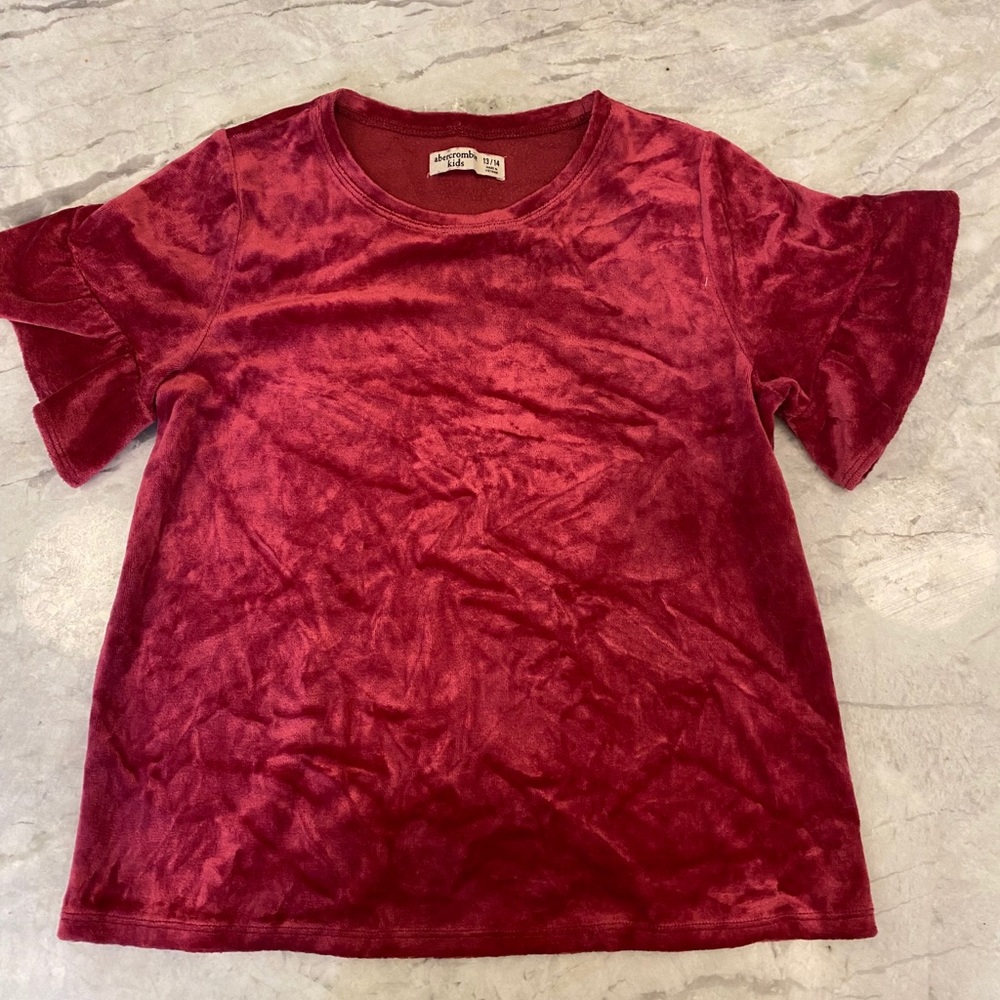 Red Velvet Short Sleeve Abercrombie Kids Shirt!